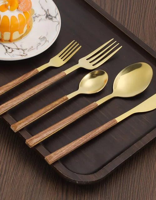 Load image into Gallery viewer, Wooden Handle Cutlery Set
