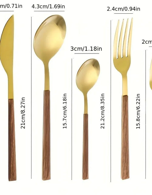 Load image into Gallery viewer, Wooden Handle Cutlery Set
