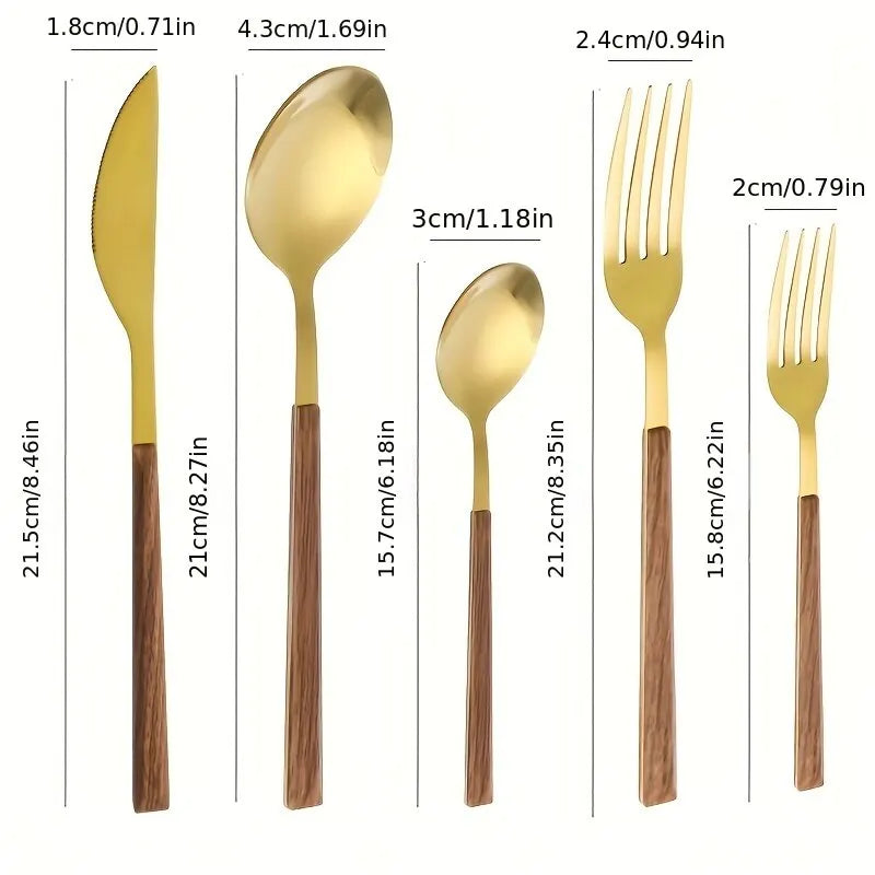 Wooden Handle Cutlery Set